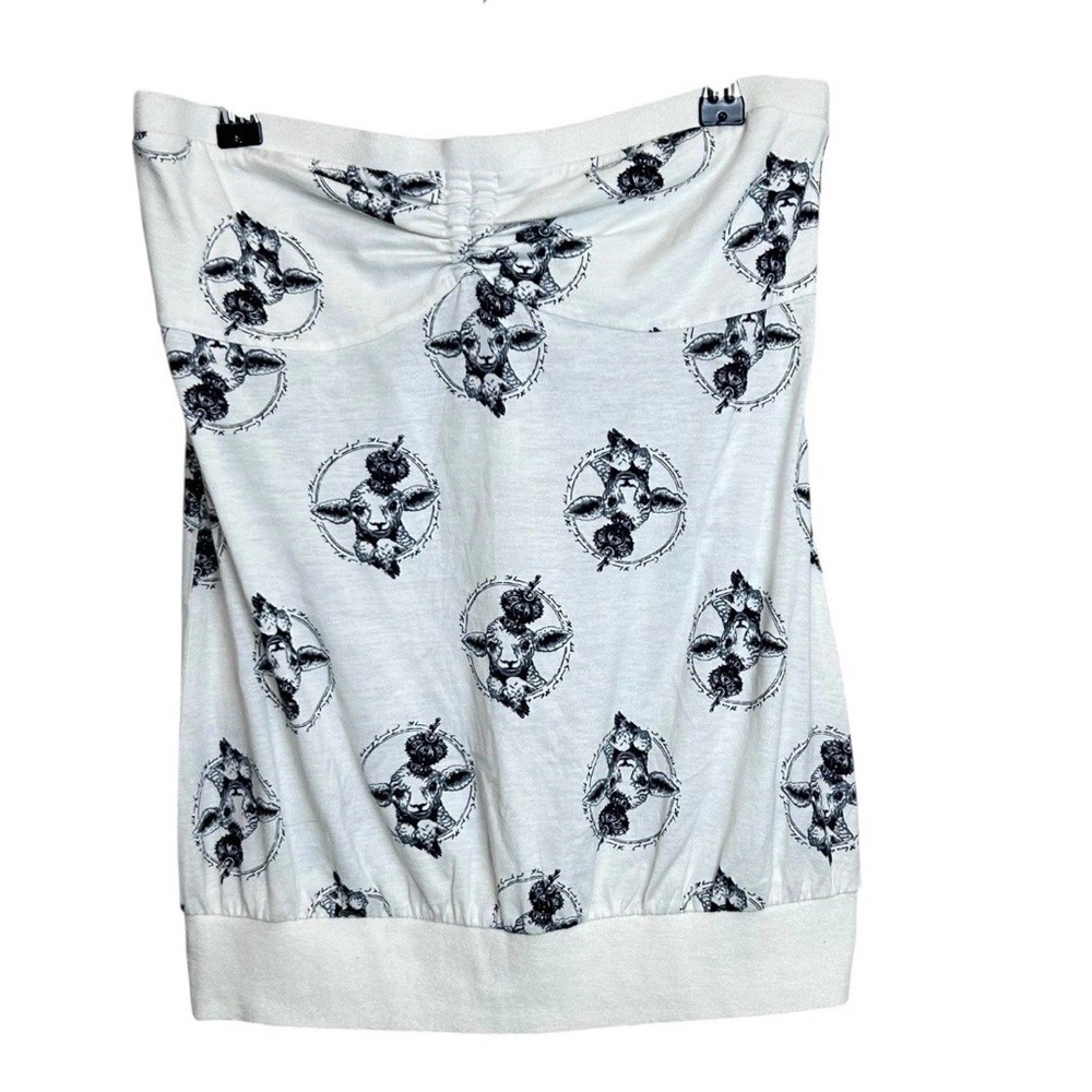 ✨🆕BNWOT!L.A.M.B. Black & White Lamb Logo Halter Top!Spring 2007!Sz M!RARE!❤️💛💚✨